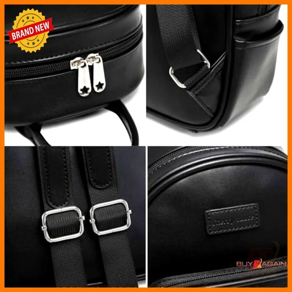 Clear Window Ita Backpack for Anime Pins Display, Vegan Leather, 11.5x8x1 Inches